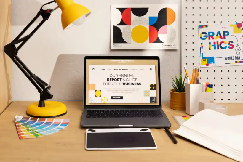 Graphic design workspace