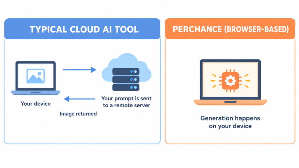 Perchance browser-based AI workflow compared with cloud AI tools